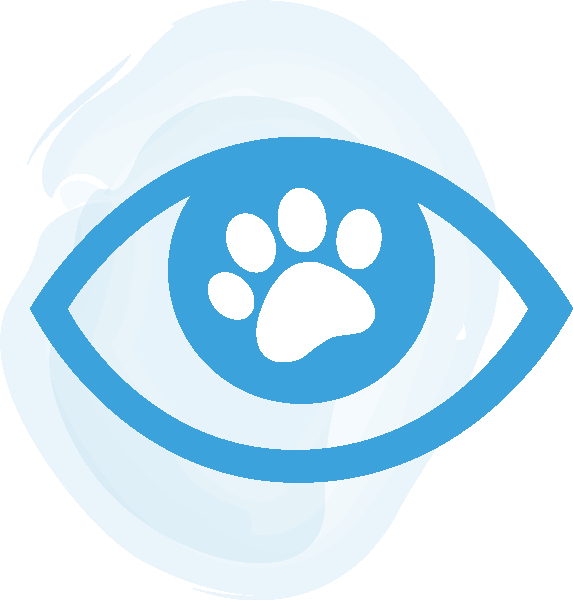 Icon of an eye with paw in the middle
