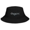 A black bucket with the Dogs Inc logo stitched in gray.